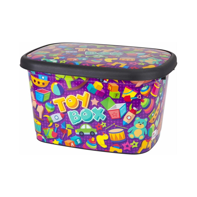 Cutie pentru depozitare jucarii copii 12 litri Toy Box multicolor nichiduta.ro