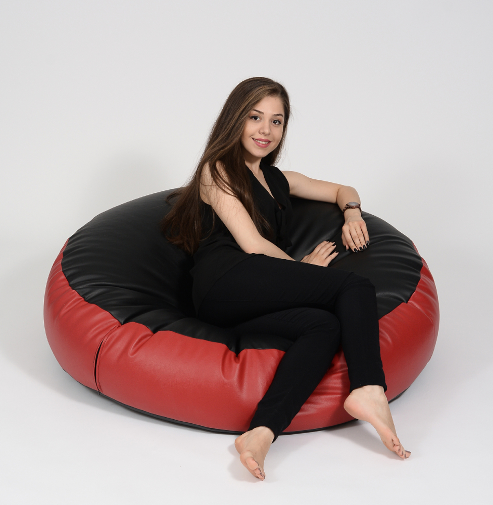 Fotoliu beanbag relaxo xl panama black umplut cu perle polistiren