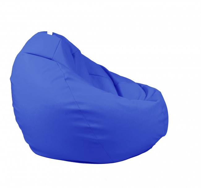 Fotoliu mare nirvana gigant blue piele eco umplut cu perle polistiren beanbag para marca pufrelax - 3