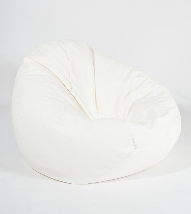 Fotoliu mare nirvana gigant white umplut cu perle polistiren beanbag para marca Pufrelax - 1