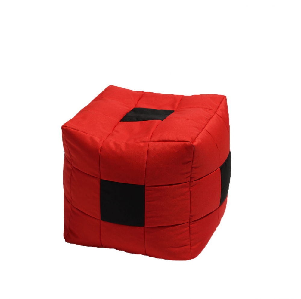 Fotoliu mic taburet cub black spotted cube pretabil si la exterior umplut cu perle polistiren - 2