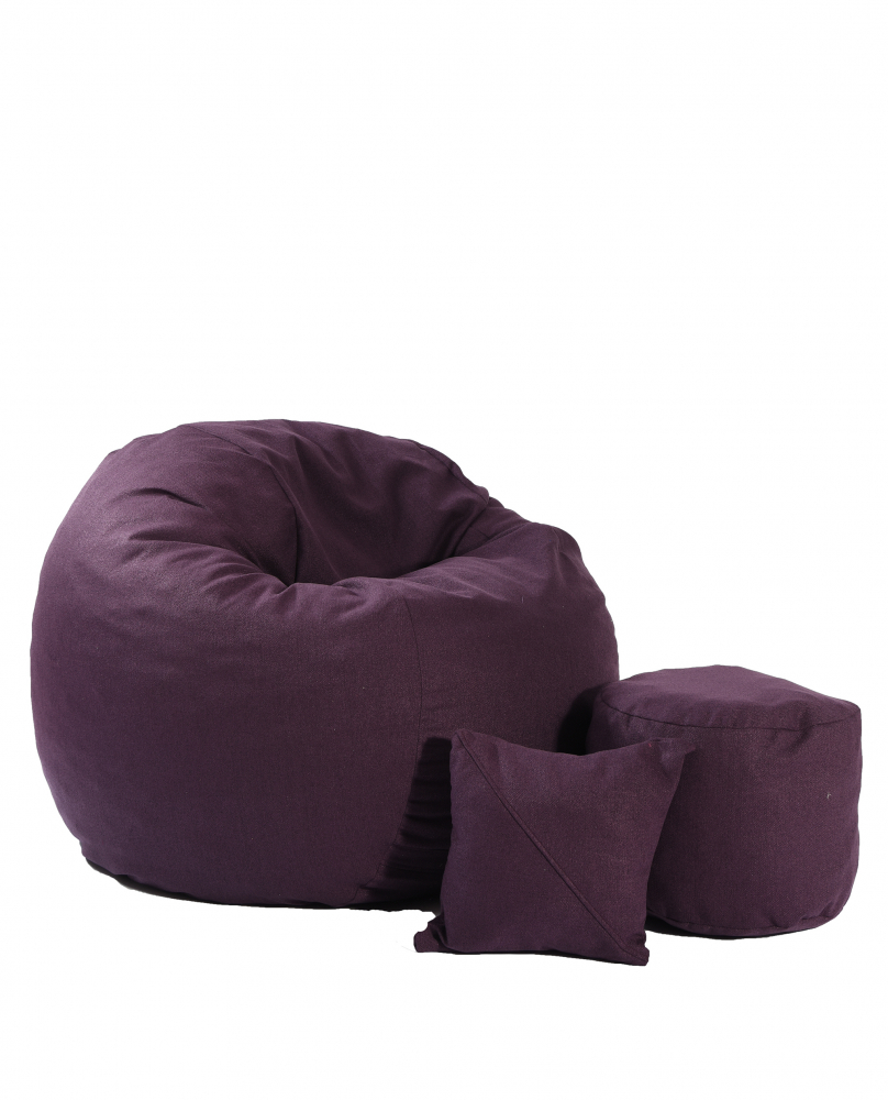 Fotoliu Pufrelax king size otoman si perna decorativa fancy purple umplut cu fulgi de burete memory mix - 5