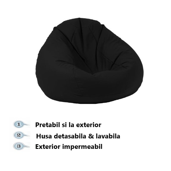 Fotoliu pufrelax tip sac nirvana gigant smarald pretabil si la exterior umplut cu perle polistiren beanbag marca pufrelax - 3