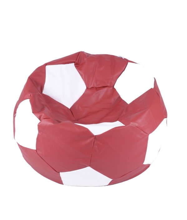 Fotoliu pentru copii 3-10 ani minge telstar junior red & white umplut cu perle polistiren marca Pufrelax
