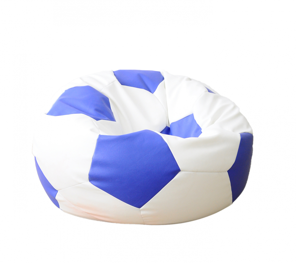 Fotoliu pentru copii 3-10 ani minge telstar junior white blue umplut cu perle polistiren marca Pufrelax - 3