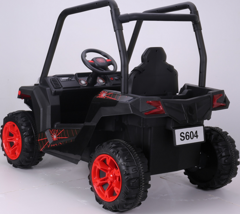 Masinuta electrica 4x4 cu scaun de piele UTV Spider Black - 3