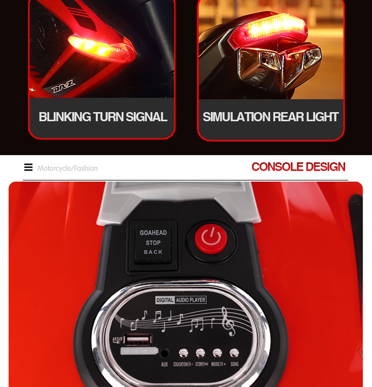 Motocicleta electrica cu doua motoare Nichiduta Moto Speed Red - 5