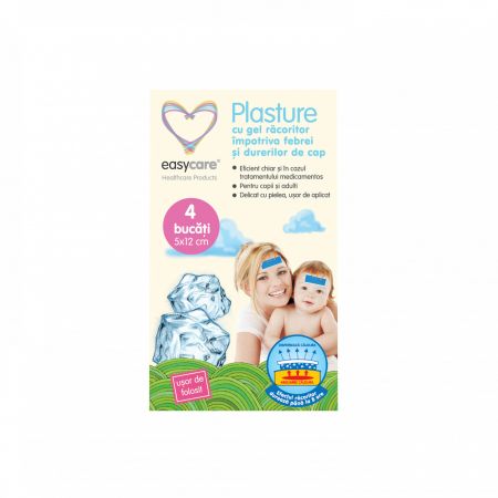 Plasture cu gel racoritor Easycare impotriva febrei si durerilor de cap 4buccutie