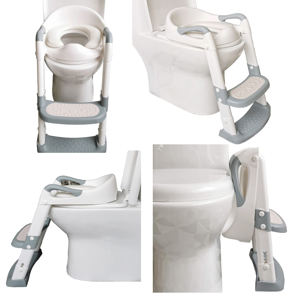 Reductor toaleta cu colac si scarita Little Mom Safe Grey - 3 | YEO