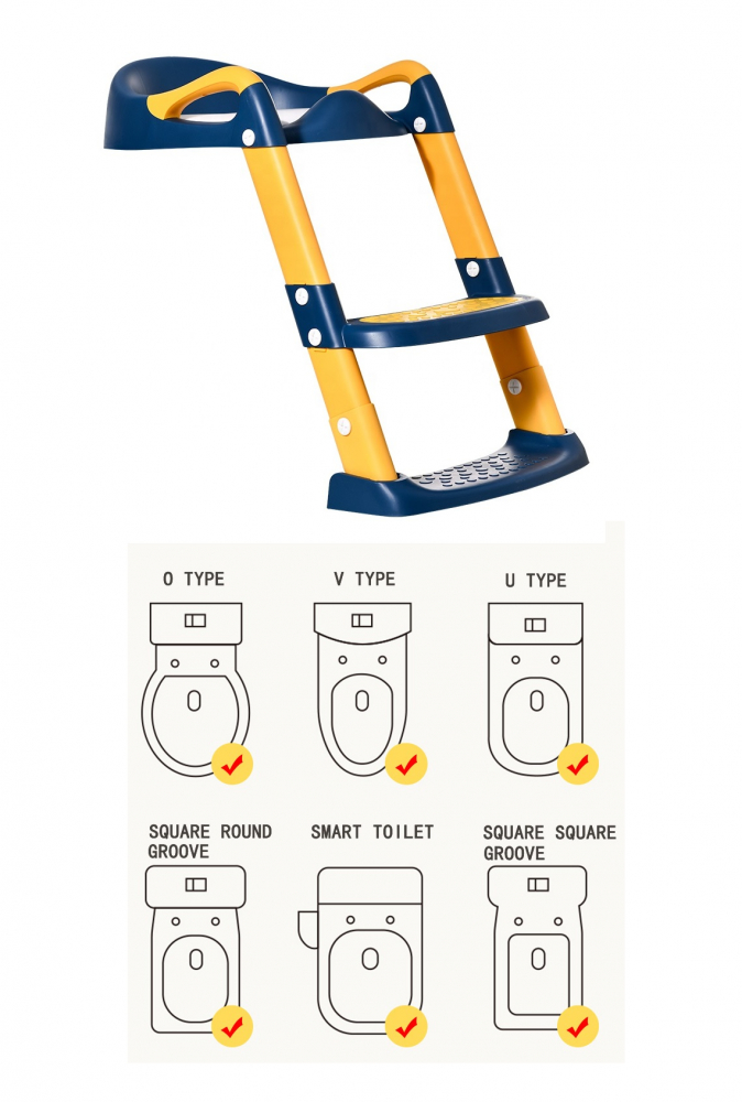 Reductor toaleta cu colac si scarita Little Mom Safe YellowBlue - 3 | YEO