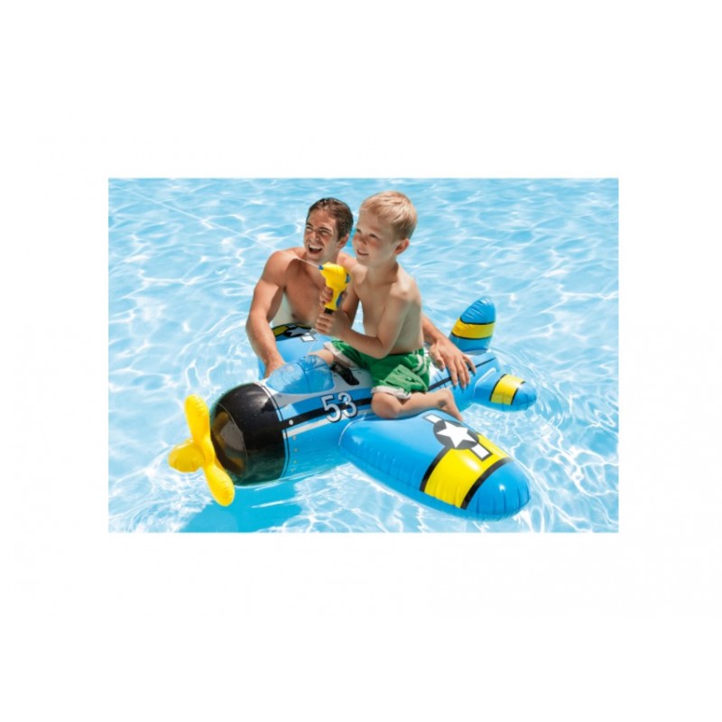 Saltea gonflabila copii Intex 57537 Ride-on avion pentru piscina 132 x 130 cm 1:32 imagine noua responsabilitatesociala.ro