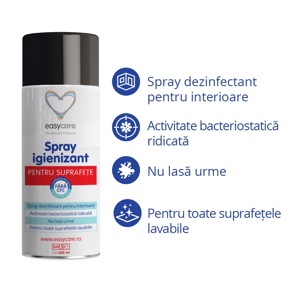 Spray igienizant si dezinfectant pentru suprafete Easycare 400ml - 1 | YEO