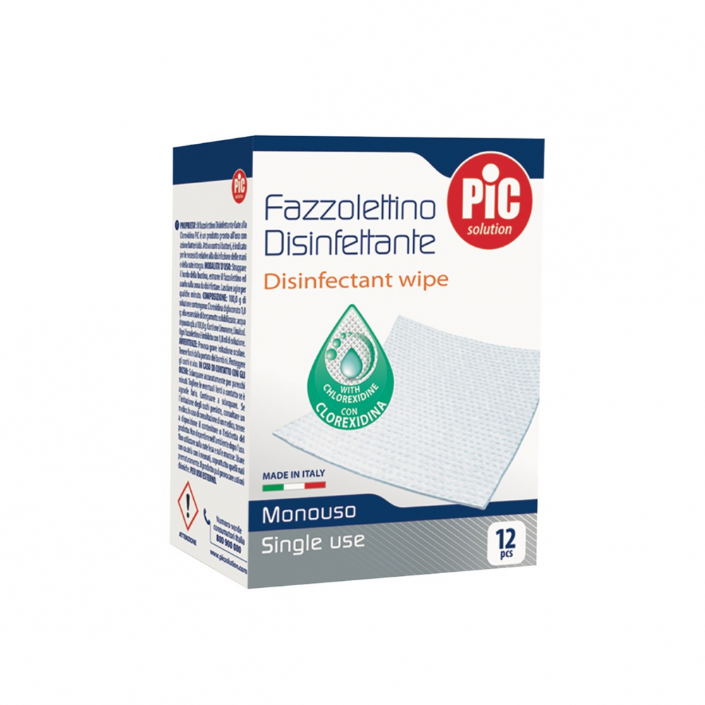 Tampoane igienizante pentru piele cu clorhexidina PiC Solution 12 buccut