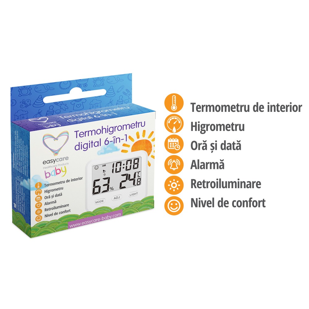 Termohigrometru digital Easycare Baby 6in1 - 2 | YEO