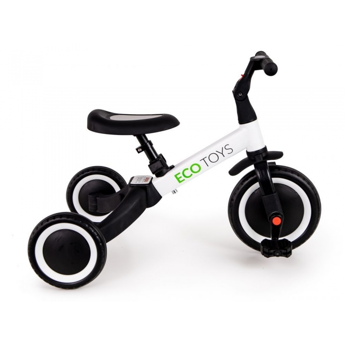 Tricicleta echilibru cu pedale Ecotoys TR001 4 in 1 alb Alb