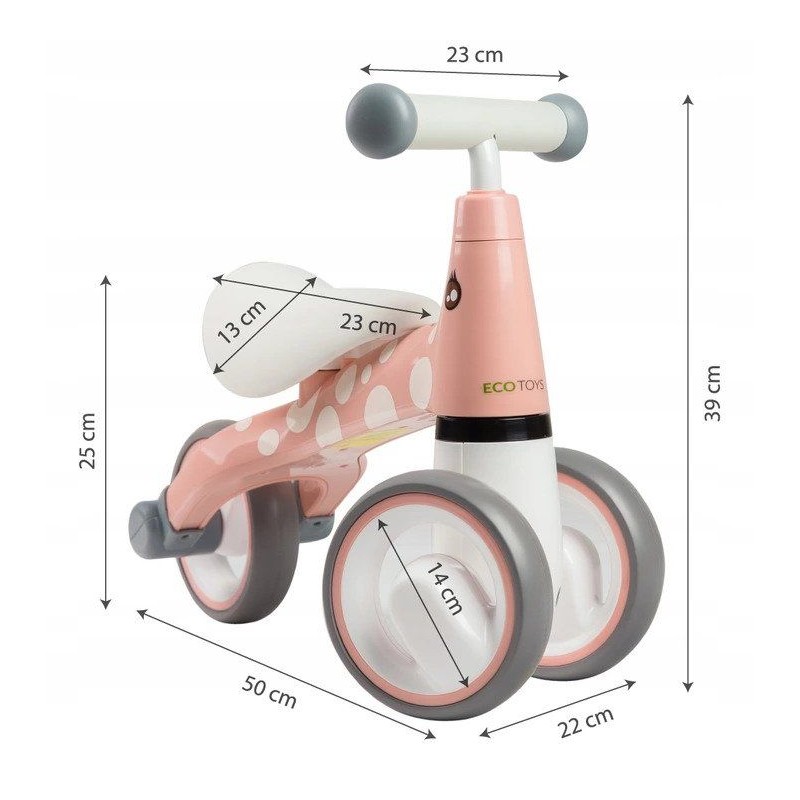 Tricicleta fara pedale Flamingo roz Ecotoys LB1603 Ecotoys imagine noua responsabilitatesociala.ro