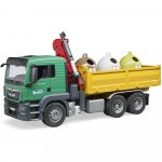 Camion man tgs cu 3 containere de reciclat sticla Bruder