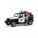 Jeep wrangler unlimited rubicon de politie cu sirena si figurina Bruder