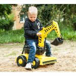 Excavator pentru copii cu sezut rotativ 360 fara pedale galben 80 x 44 x 35 cm