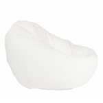 Fotoliu mare nirvana gigant alb piele eco umplut cu perle polistiren beanbag para marca pufrelax