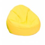 Fotoliu mare nirvana gigant yellow piele eco umplut cu perle polistiren beanbag para marca pufrelax