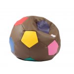 Fotoliu minge Pufrelax pentru copii telstar baby chocolate sprinkles,piele eco umplut cu perle polistiren