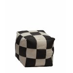 Fotoliu pufrelax taburet cub xl gama Premium black & cream cu husa detasabila textila umplut cu perle polistiren