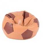 Fotoliu pentru copii 3-10 ani minge telstar junior caramel & chocolate umplut cu perle polistiren  marca Pufrelax