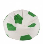 Fotoliu pentru copii 3-10 ani minge telstar junior green & white umplut cu perle polistiren marca Pufrelax