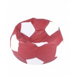 Fotoliu pentru copii 3-10 ani minge telstar junior red & white umplut cu perle polistiren marca Pufrelax