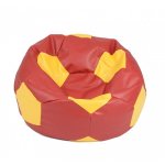 Fotoliu pentru copii 3-10 ani minge telstar junior red & yellow umplut cu perle polistiren marca Pufrelax