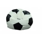 Fotoliu pentru copii 3-10 ani minge telstar junior black & white umplut cu perle polistiren  marca Pufrelax
