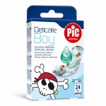 Plasturi piele sensibila Pic Solution Delicate Boy pentru copii 19x72mm cu solutie antibacteriana 24 buc/cut