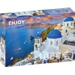 Puzzle 1000 piese Santorini View with Boats Greece