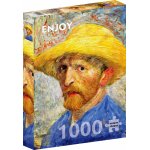 Puzzle 1000 piese  Vincent Van Gogh Self-portrait with a Straw Hat