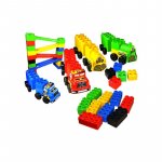 Set constructie cuburi mari cu vehicule 103 piese Educational Blocks