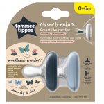 Suzete Tommee Tippee Closer to Nature 0-6 luni Breast like pacifier gri inchis-gri deschis 2 buc