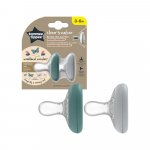 Suzete Tommee Tippee Closer to Nature 0-6 luni Breast like pacifier verde/gri 2 buc