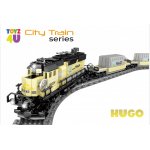 Trenulet electric de marfa Hugo din piese de constructie