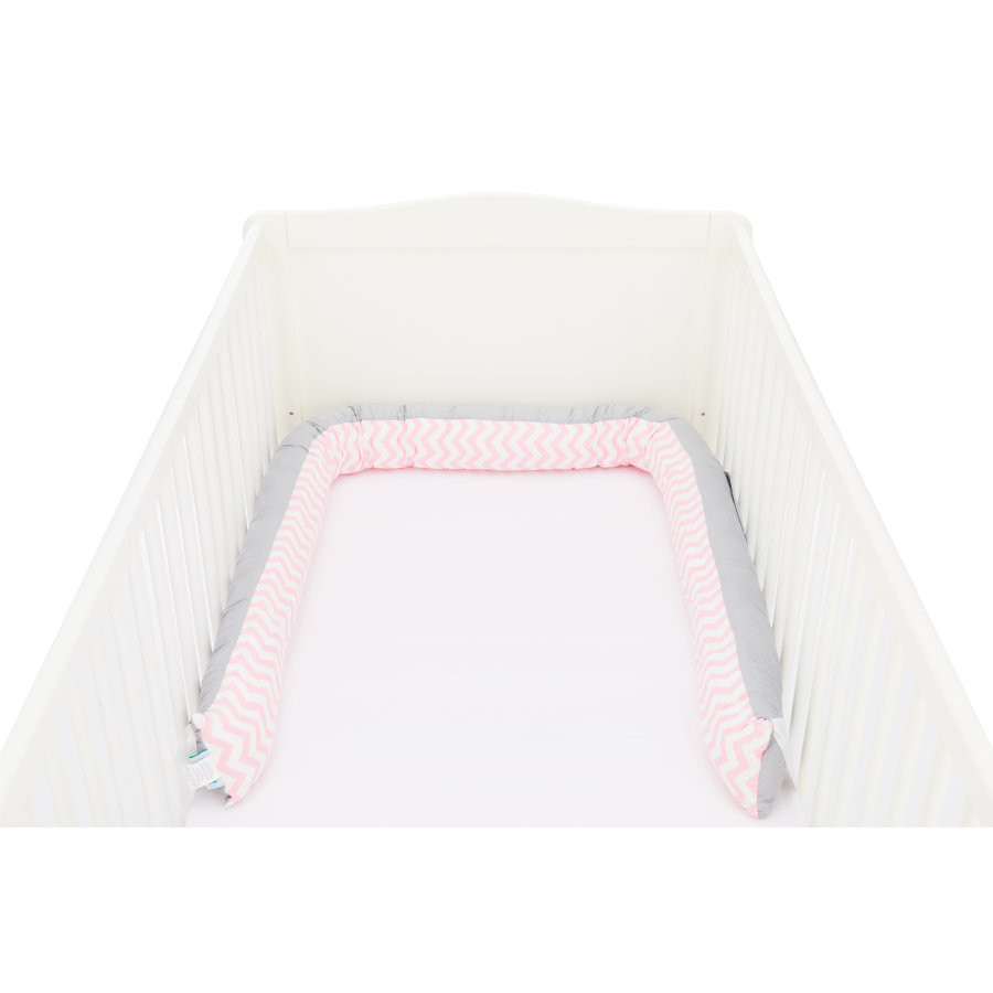 Baby nest culcus saltea si protectie de pat detasabila 90x40 cm pink Fillikid - 3