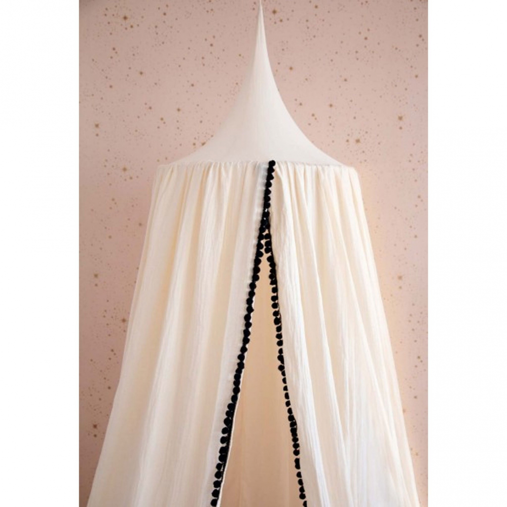 Baldachin 250x50 cm amour pom pom crem