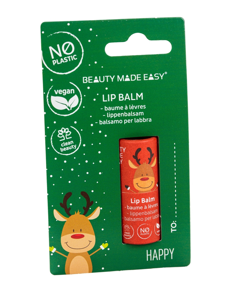 Balsam de buze vegan zero plastic Happy Editie Limitata de Craciun Beauty Made Easy 55 g