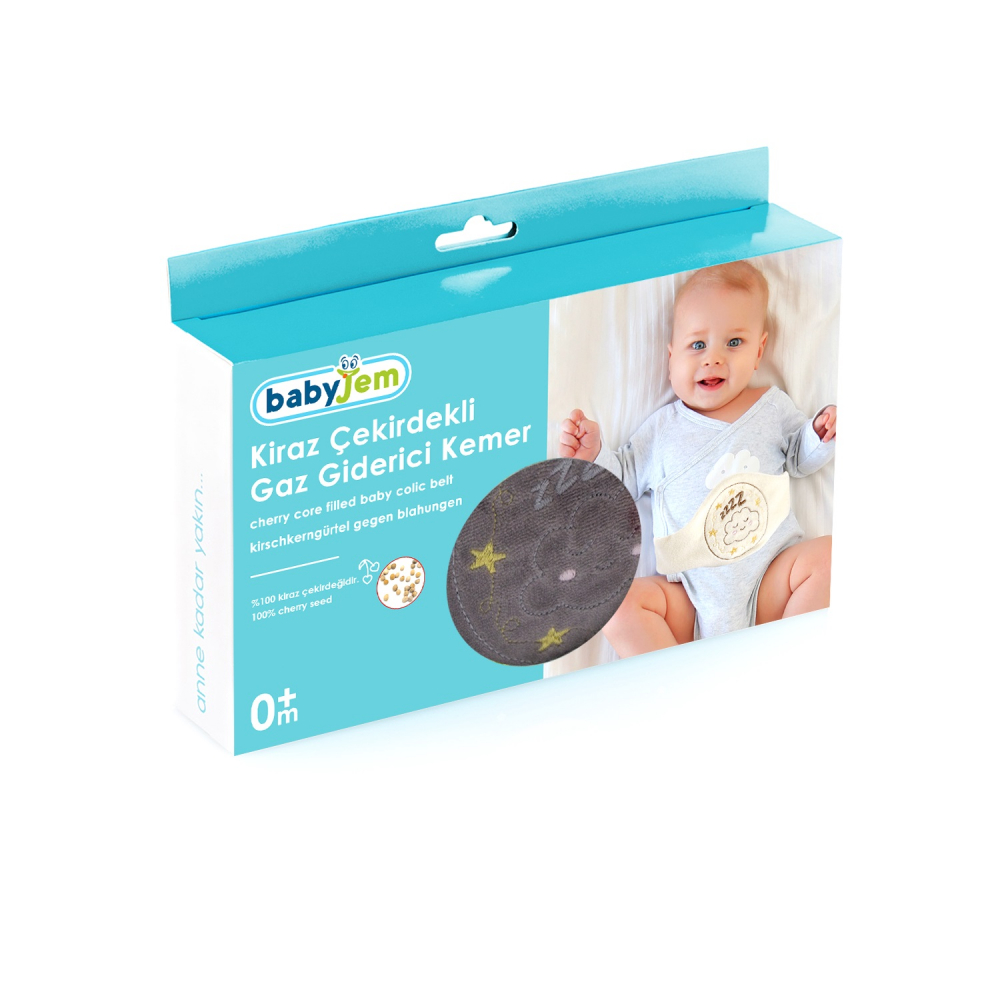 Centura anticolici cu samburi de cirese Sleepy Cloud Grey - 4