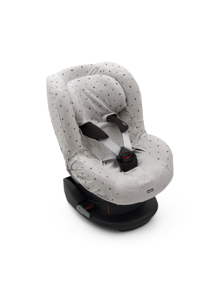 Husa de bumbac pentru scaune auto grupa i dooky light grey crown