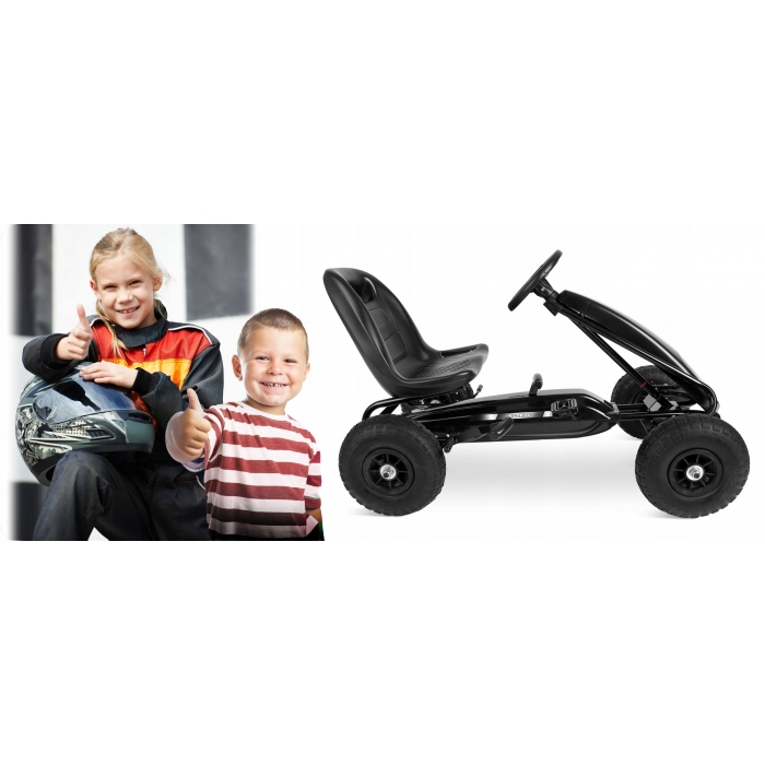 Kart cu pedale si roti gonflabile gokart rk 590 Ricokids negru - 2 | YEO