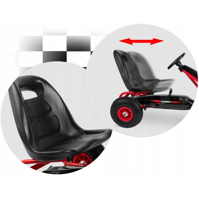 Kart cu pedale si roti gonflabile Gokart rk 590 Ricokids rosu - 1 | YEO