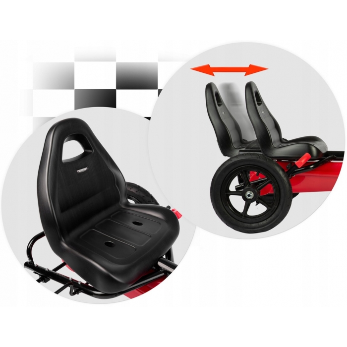 Kart cu pedale si roti gonflabile gokart rk 592 Ricokids rosu - 1 | YEO