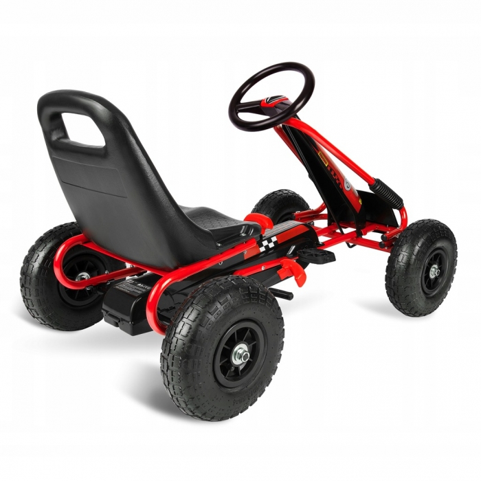 Kart Cu Pedale Si Roti Gonflabile Gokart Rk 594 Ricokids Rosu