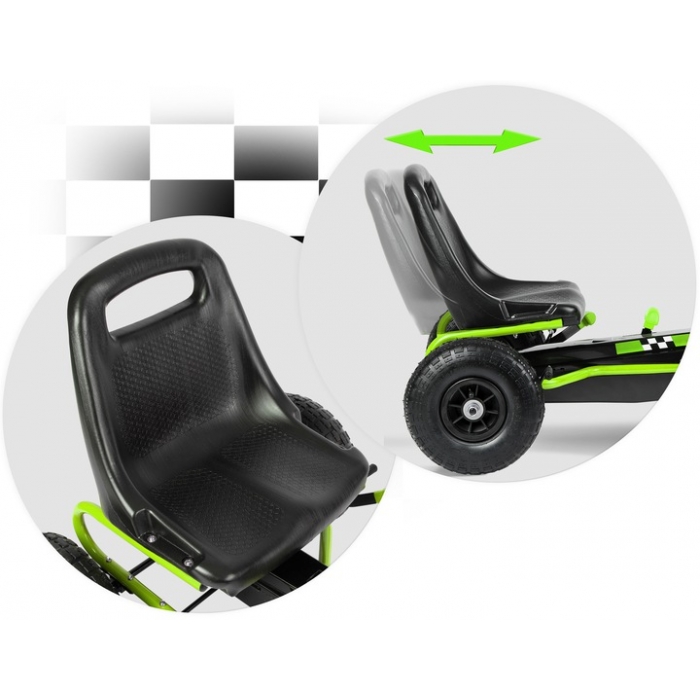 Kart cu pedale si roti gonflabile Gokart rk 594 Ricokids verde - 1 | YEO