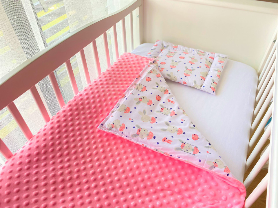 Lenjerie de pat pentru copii maradalia pink bubbles ballerina bunny 100 x 80 cm